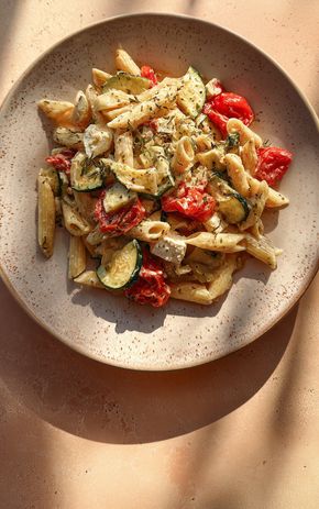 Les Penne courgette et feta