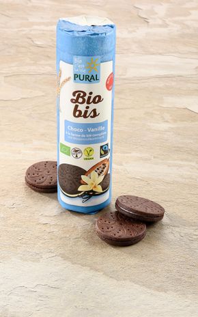 Les Biscuits au blé et cacao fourrés à la vanille Bourbon BIO