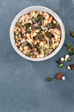 La Quinoa avec graines de courges et tartinable poivron