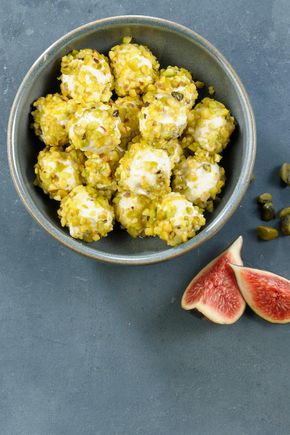 Les Billes de chèvre cœur figue topping pistache