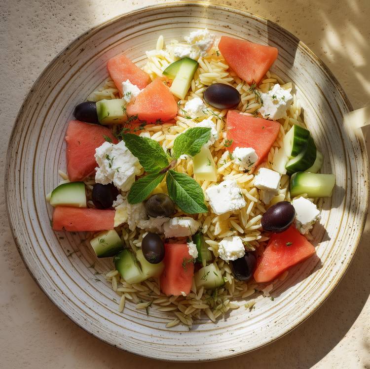 La Salade orzo, concombre, pastèque & feta
