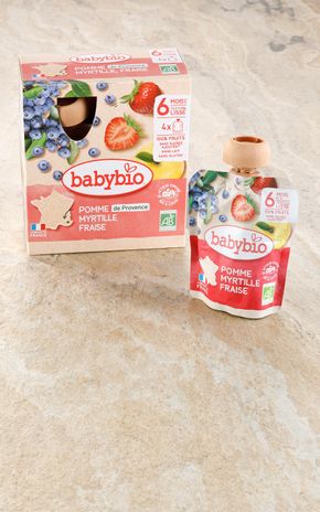 Compotes de Pommes de Provence myrtille fraise BIO - dès 6 mois