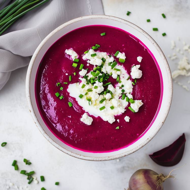 La Soupe froide de betterave et chèvre frais