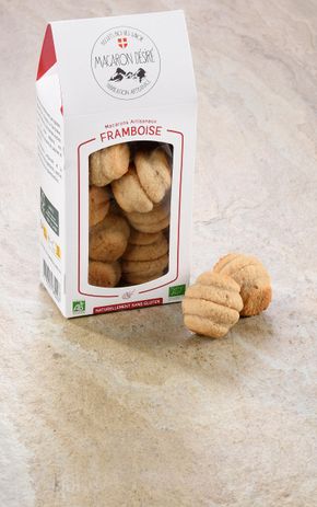 Les Macarons artisanaux framboise BIO et sans gluten