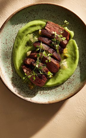 La Bavette et sa purée de haricots verts